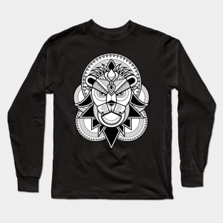 Lion head with crown illustration graphic Long Sleeve T-Shirt